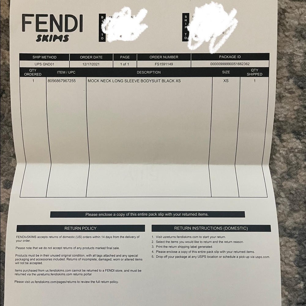Skims x Fendi Monogram Long-Sleeve Bodysuit in Black - Picture 4 of 5